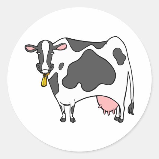 Sticker Rond Dairy Cow Cartoon (Devant)