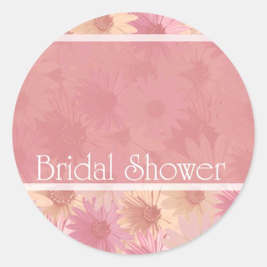 Sticker Rond daises roses ~ douche nuptiale (Devant)