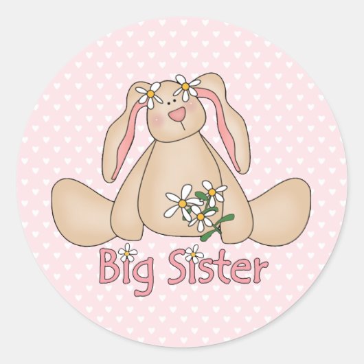 Sticker Rond Daisy Bunny Big Sister (Devant)