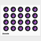 Sticker Rond Daisy Butterfly Purple Ribbon (Feuille)