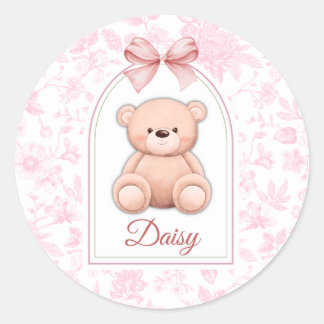Sticker Rond Daisy | Conception personnalisée d'ours en peluche