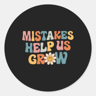 Sticker Rond Daisy Croissance Positive Mindset Retro Enseignant