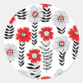 Sticker Rond Daisy dooda en rouge et noir (Devant)