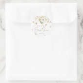 Sticker Rond Daisy Élégant Fleur Sauvage Mariage Moderne (Sac)