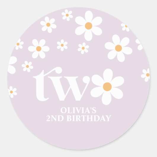 Sticker Rond Daisy floral 2E anniversaire (Devant)
