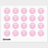 Sticker Rond Daisy Flower Five est une Vibe 5e fête d'anniversa (Feuille)