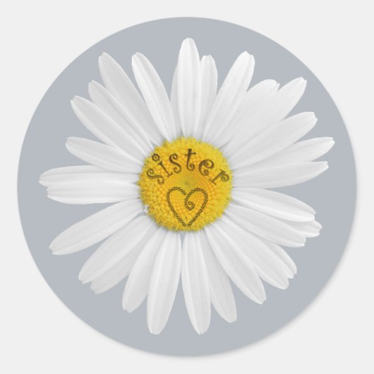 Sticker Rond Daisy Flower Pour Personnaliser D'Art Soeur Arrièr (Devant)