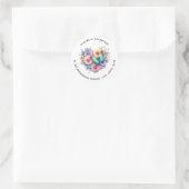 Sticker Rond Daisy Flowers with a Beautiful Butterfly Address (Sac)