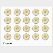 Sticker Rond Daisy Gold Cupcake Topper Enveloppe Favoriser Cade (Feuille)