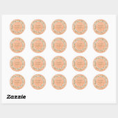 Sticker Rond Daisy & Peach Floral Mariage Merci (Feuille)