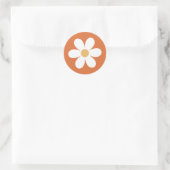 Sticker Rond Daisy rétro orange brûlé (Sac)
