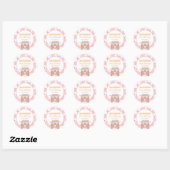 Sticker Rond Daisy & Retro Van Pastel Super 1er anniversaire (Feuille)