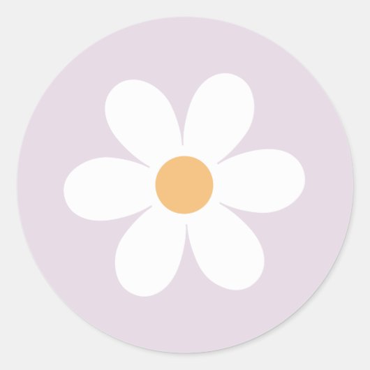 Sticker Rond Daisy Rétro violet (Devant)