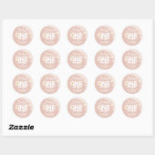 Sticker Rond Daisy rose Mlle onderful 1er anniversaire (Feuille)