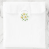 Sticker Rond Daisys White Floral Thème Typographie (Sac)