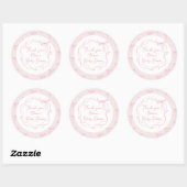 Sticker Rond Daity arc rose main dessiné cadre ondulé merci (Feuille)