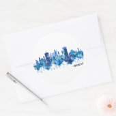 Sticker Rond Dakar Sénégal Skyline Blue (Enveloppe)