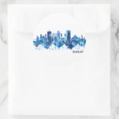 Sticker Rond Dakar Sénégal Skyline Blue (Sac)
