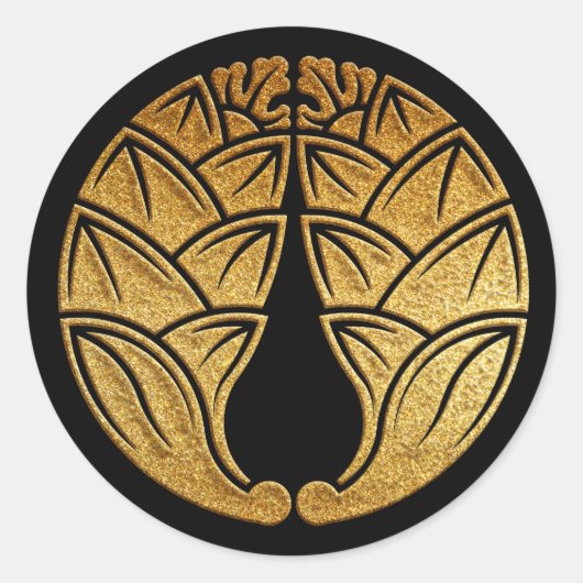 Sticker Rond Daki Myoga Kamon en Sceau d'or (Devant)