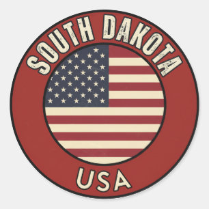Sticker Rond Dakota du Sud États-Unis d'Amérique
