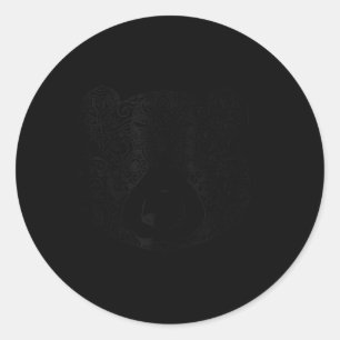 Sticker Rond Dala Panda Dessin Panda Animal Avec De Beaux Yeux