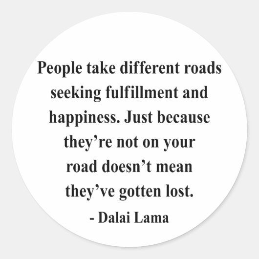 Sticker Rond dalai lama citation 1a (Devant)