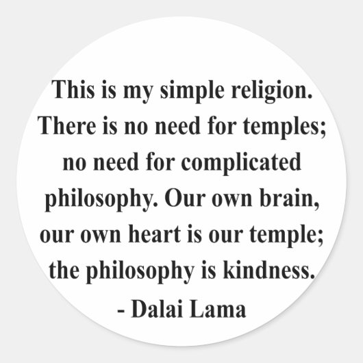 Sticker Rond dalai lama citation 6a (Devant)