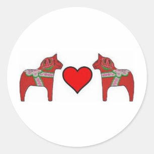 Sticker Rond Dalas et Coeurs