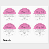 Sticker rond d'alerte d'allergie rose (Feuille)