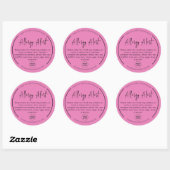 Sticker rond d'alerte d'allergie rose (Feuille)