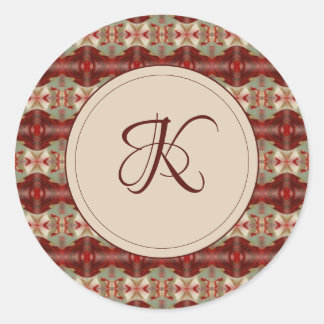 Sticker Rond Daley avec sceau d'enveloppe initiale