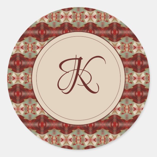 Sticker Rond Daley avec sceau d'enveloppe initiale (Devant)