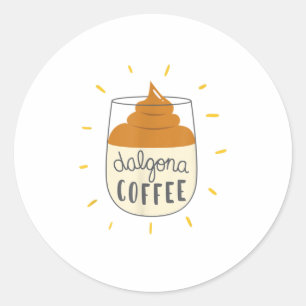 Sticker Rond Dalgona Coffee Illustration TShirt