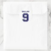 STICKER ROND DALLAS BLUE NUMÉRO NEUF (Sac)