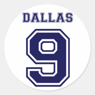 STICKER ROND DALLAS BLUE NUMÉRO NEUF