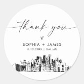 Sticker Rond Dallas Merci Favor 3" (feuille de 6) (Devant)