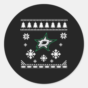 Sticker Rond Dallas Stars Ugly Christmas Sweater Holidaze
