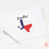 Sticker Rond Dallas - Texas (Enveloppe)
