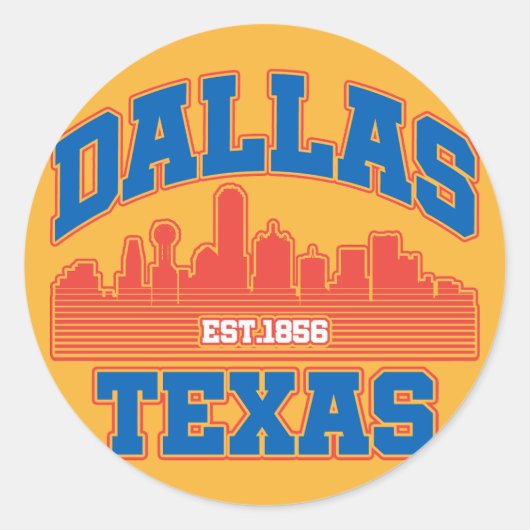 Sticker Rond Dallas, Texas (Devant)