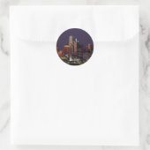 Sticker Rond Dallas, Texas night skyline (Sac)