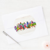 Sticker Rond Dallas Texas Skyline (Enveloppe)