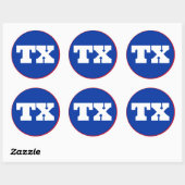 Sticker Rond Dallas (TX) - Bleu x Blanc x Rouge (Feuille)
