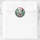 Sticker Rond Dalmatie de Noël (Sac)