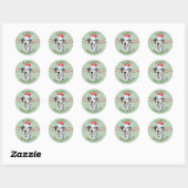 Sticker Rond Dalmatie Santa Hat Joyeuses Fêtes (Feuille)