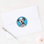 Sticker Rond Dalmatien avec collier à chaîne (Enveloppe)