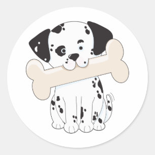 Sticker Rond Dalmatien avec os