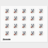 Sticker Rond Dalmation Florale (Feuille)
