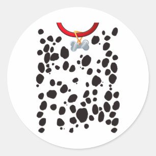 Sticker Rond Dalmations de costume de chien Spots Chiot Imprime