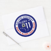 Sticker Rond Dalton Highway, North Slope Haul Road (Enveloppe)