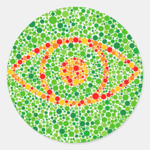 Sticker Rond Daltonisme Yeux